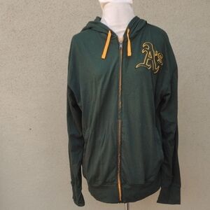 Nike Team Oakland A's Green and Orange Accents Zip Hoodie Men's Large